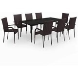  9-dijelni vrtni blagovaonski set smeđe-crni | Eponuda.com