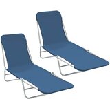  Sklopive ležaljke za sunčanje 2 kom čelik i tkanina plave | shoptok.hr