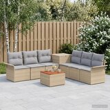  Set sofe 8 kom. Bež i svijetlo siva Poli Rattan i čelik | shoptok.hr