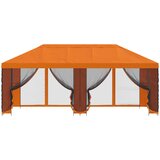 Paviljon s bočnim stranama 6 x 3 m Narančasta Poliester i čelik | shoptok.hr