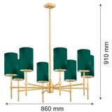  Argon 5055 - Luster na šipci ABRUZZO 8xE14/7W/230V mesing/zelena | Eponuda.com