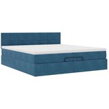  Otomanski posteljni okvir z vzmetnicami moder 200x200cm žamet, (22053815) | Shoptok.si