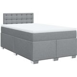 vidaXL Box spring postelja z vzmetnico svetlo siva 120x200 cm blago | Shoptok.si