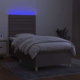  Box spring s madracem LED smeđesivi 90x200 cm tkanina | shoptok.hr