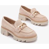 Resti Eco-suede moccasins with gold decoration in beige Zaffix- Footwear | Eponuda.ba