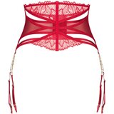 Obsessive Matildea - čipkasta, lančasta podvezica (crvena) | shoptok.hr