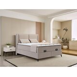 Hom`in POSTELJA Z VZMETNICO 180 cm x 200 cm , kovina, umetna masa, tekstil, leseni material bež | Shoptok.si