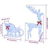 vidaXL Reindeer vuče saonice Plava 120 cm 55 cm Akril | shoptok.hr