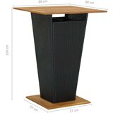  5-dijelni vrtni barski set od poliratana s jastucima crni | shoptok.hr