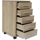  Uredski ladičar s kotačima 5 ladica boja hrasta | shoptok.hr
