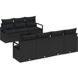 vidaXL set vrtnog sofe od 8 kom s jastučićima crna poli rattan, 2-sjedala vrtna sofa s jastučićima crna poli rattan Cijene