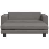 Krevet za pse s produžetkom sivi 100 x 50 x 30 cm umjetna koža | Eponuda.com