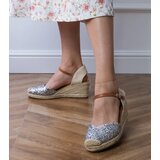 Gemre Silver glitter wedge sandals Saluni | shoptok.hr