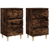 Maison Chic Dvo delni komplet Nočne omarice - Nočne mize z nogami dimljeni hrast 40x35x69 cm, (21688874) Cene