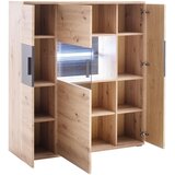 Livetastic VISOKA KOMODA, antracit, prozorno, barve hrasta | Shoptok.si