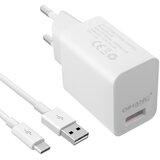 AVIZAR Omrežni polnilec Qualcomm Quick Charge 3.0 3A s kablom USB tipa C - bel, (20618141) Cene