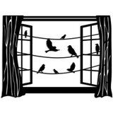 WALLXPERT dekorativni metalni zidni pribor birds in front of the window 2 | ePonuda.com