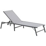 SUNFUN Ležaljka za plažu Maja (186 x 63 x 30,5 cm, Siva, Čelik, S podesivim naslonom za leđa) | shoptok.hr