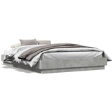  Okvir kreveta s LED svjetlima siva boja betona 150 x 200 cm | shoptok.hr