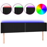 Maison Chic LED posteljno vzglavje - Vzglavna omarica črno 163x16x78/88 cm blago, (22077236) Cene