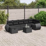  8-dijelni set vrtnih sofa od poliratana s jastucima crni Crna 70 x 62.5 x 69 cm | shoptok.hr