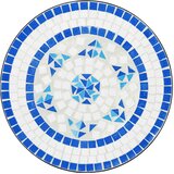 Bistro stolić s mozaikom plavo-bijeli Ø50x70 cm keramički | shoptok.hr