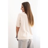 Kesi Włoski Women's short-sleeve viscose sweater beige | shoptok.hr
