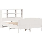 vidaXL Krevet s regalom z knjige bez madraca bijeli 140x190cm borovina | shoptok.hr