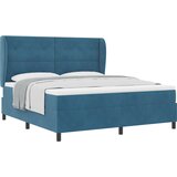 vidaXL Postelja s vzmetnico Temno modra 180x200 cm Žamet, (22050074) | Shoptok.si
