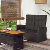 The Living Store Nagibna vrtna klop z blazinami črna 118 cm poli ratan - Vrtna Klop, (21469062) Cene