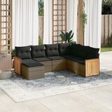  The Living Store Vrtna sedežna garnitura 7-delna z blazinami siv poli ratan - Vrtna Sedežna Garniture, (21479801) | Shoptok.si
