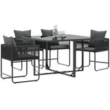  Stolica s jastukom 4 pcs Crna i antracit PE ratan | shoptok.hr