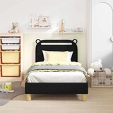  Otroški posteljni okvir z vznožjem Črna 80 x 160 cm blago, (5000104705) | Shoptok.si
