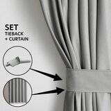 AmeliaHome Svijetlo siva zavjesa za djelomično zamračenje od samta 140x270 cm Eyelets – | shoptok.hr
