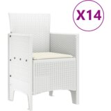  Komplet za jedilnico v vrtu 15 pcs Bela Polt rattan | Shoptok.si