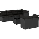  8-dijelni set vrtnih sofa od poliratana s jastucima crni | shoptok.hr