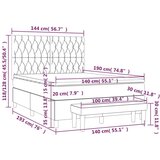  Krevet s oprugama i madracem svjetlosivi 140x190 cm od tkanine | shoptok.hr