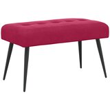  Klupa s gumbastim tkanjem Vinska crvena 80 x 40 x 46 cm Baršun | shoptok.hr