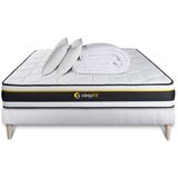 SLEEPFIT Celoten paket za posteljo - Vzmetnica 140x200 cm + Vzmetni boksi z letvami (komplet) + 2 vzglavnika + Prevleka - Soft, (21613422) | Shoptok.si