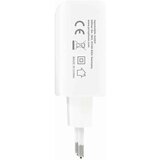 Prio 50W stenski polnilec za hitro polnjenje 30W PD PPS (USB C) + 20W PD (USB C) bel | Shoptok.si