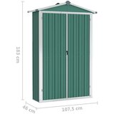 vidaXL Vrtno spremište zeleno 107,5 x 46 x 183 cm od pocinčanog čelika | shoptok.hr