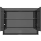 vidaXL Kopalniška omarica z ogledalom 80x15x60 cm MDF sijoče siva | Shoptok.si