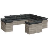 vidaXL 13-dijelni set vrtnih sofa poliratan s jastucima svijetlosivi | shoptok.hr