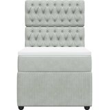 Box spring krevet s madracem svjetlosivi 80 x 200 cm baršunasti | shoptok.hr