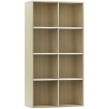 Maison Chic Knjižna omara - Knjižni regal bela in sonoma hrast 66x30x130 cm, (21726099) | Shoptok.si