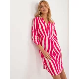 Fashion Hunters Fuchsia dress with buttons in the neckline SUBLEVEL