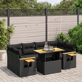 vidaXL 7-dijelni set vrtnih sofa od poliratana s jastucima crni | shoptok.hr