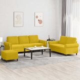  3-dijelni set sofa s jastucima žuti baršunasti | shoptok.hr