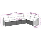  7-dijelni set vrtnih sofa od poliratana s jastucima crni | shoptok.hr