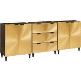 vidaXL Ormarić / Komoda 3 pcs Crna i zlatna 60 x 33 x 75 cm | shoptok.hr
